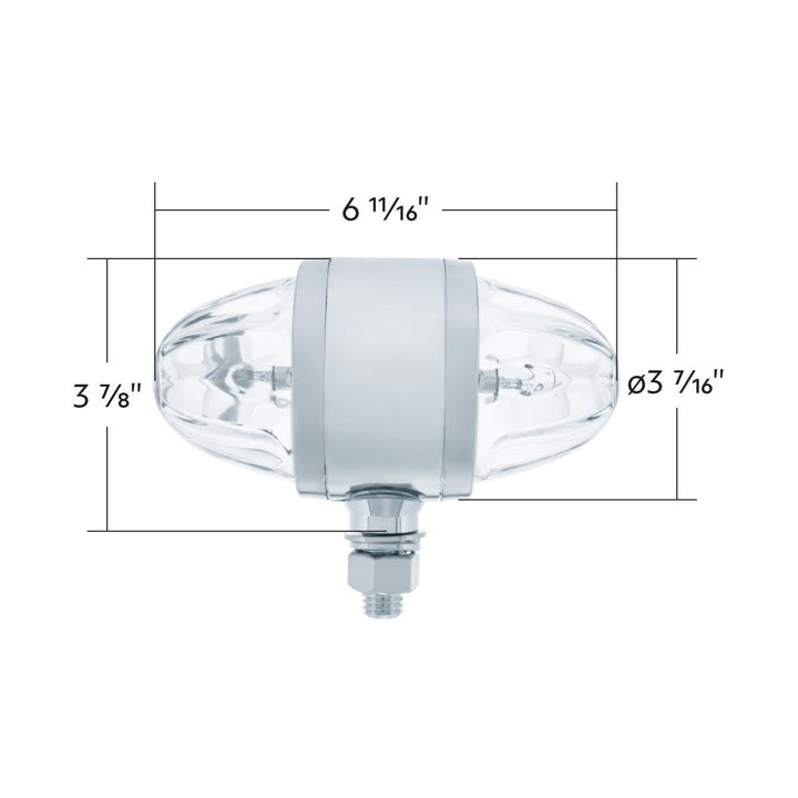 Chrome Double Face Housing With 2 Watermelon Glass Lens - Clear