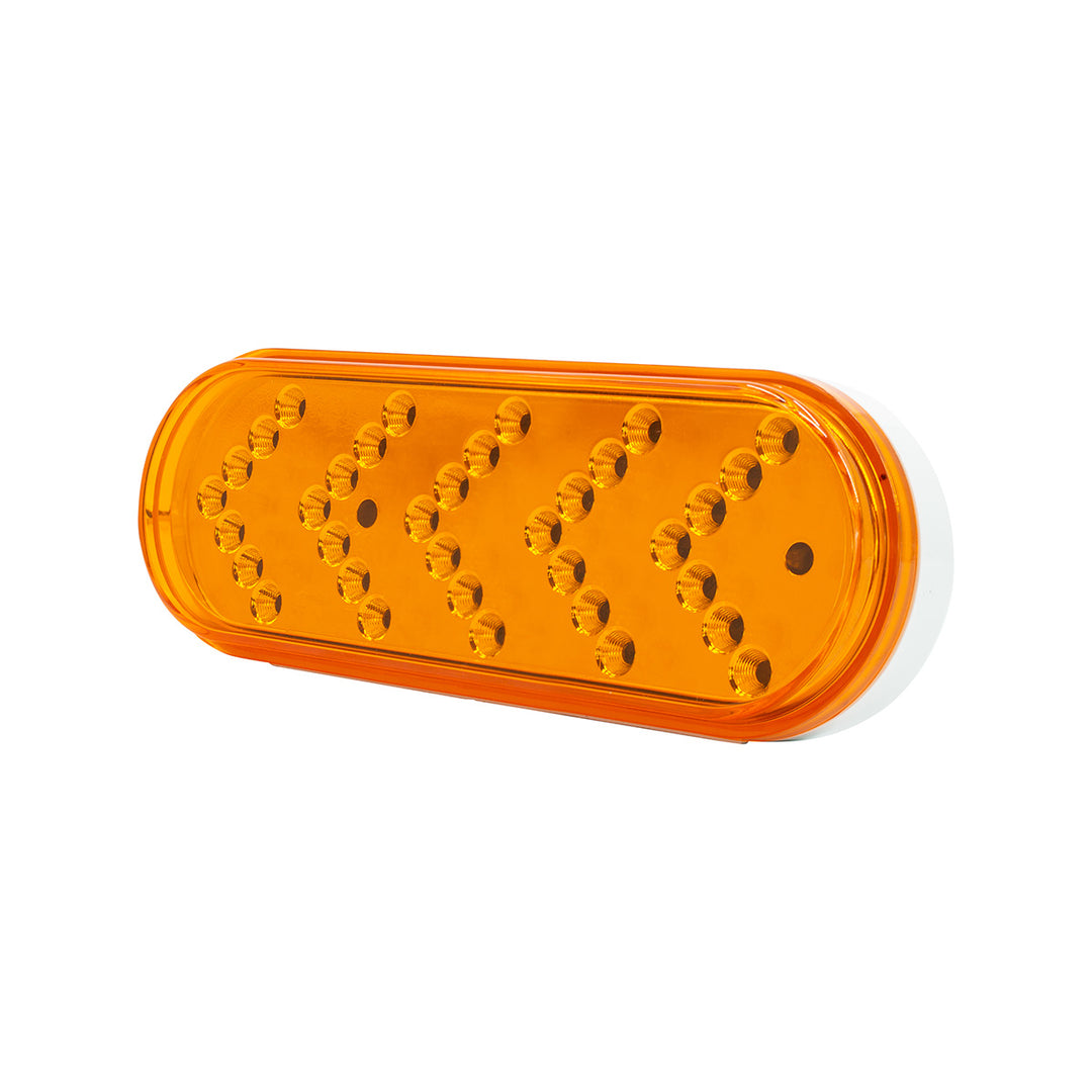 35 LED 6" Reflector Oval Sequential Turn Signal Light - Amber LED/Amber Lens (Bulk)