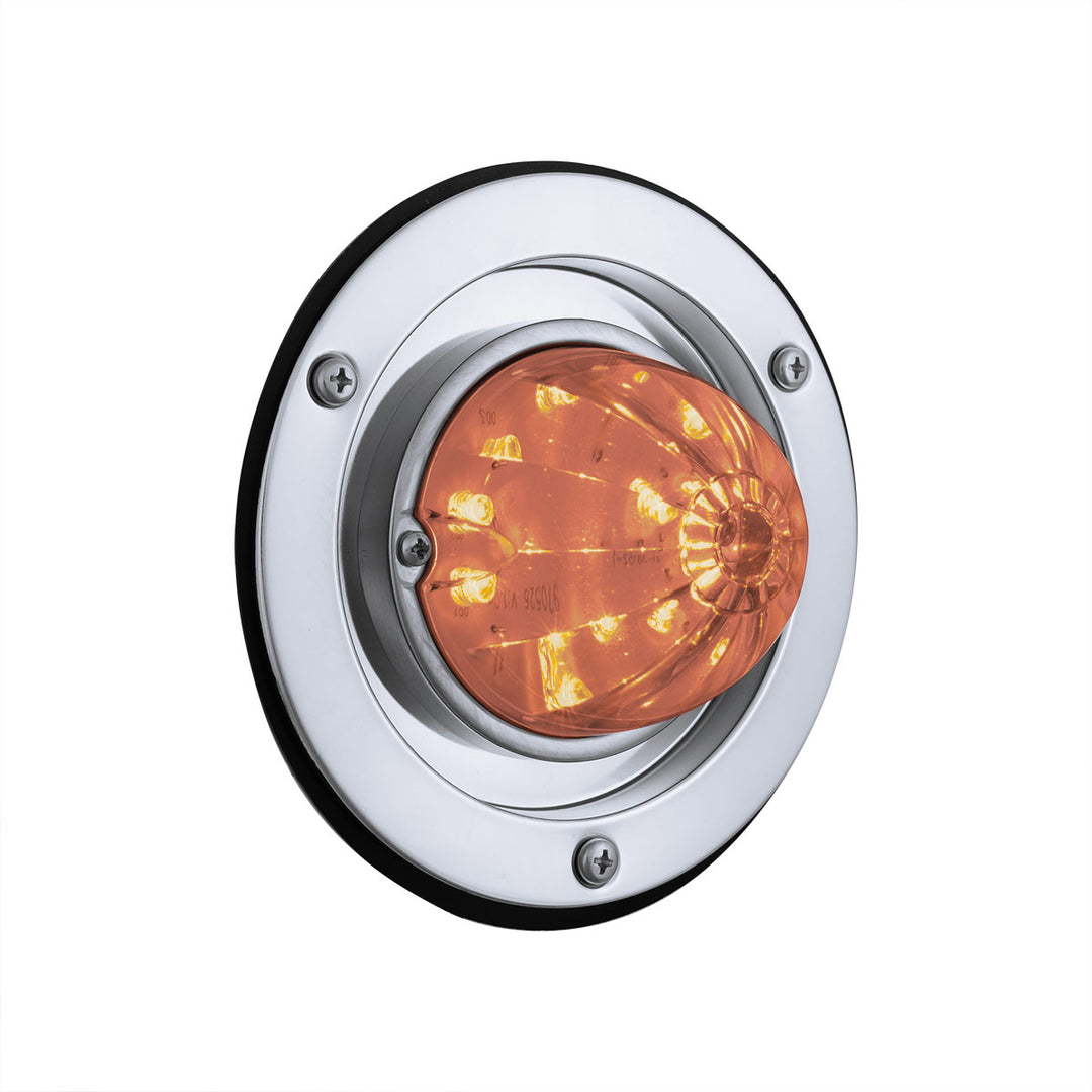 17 LED Dual Function Watermelon Light Sleeper Bunk Kit With 304 Stainless Steel Bezel - Amber LED/Amber Lens