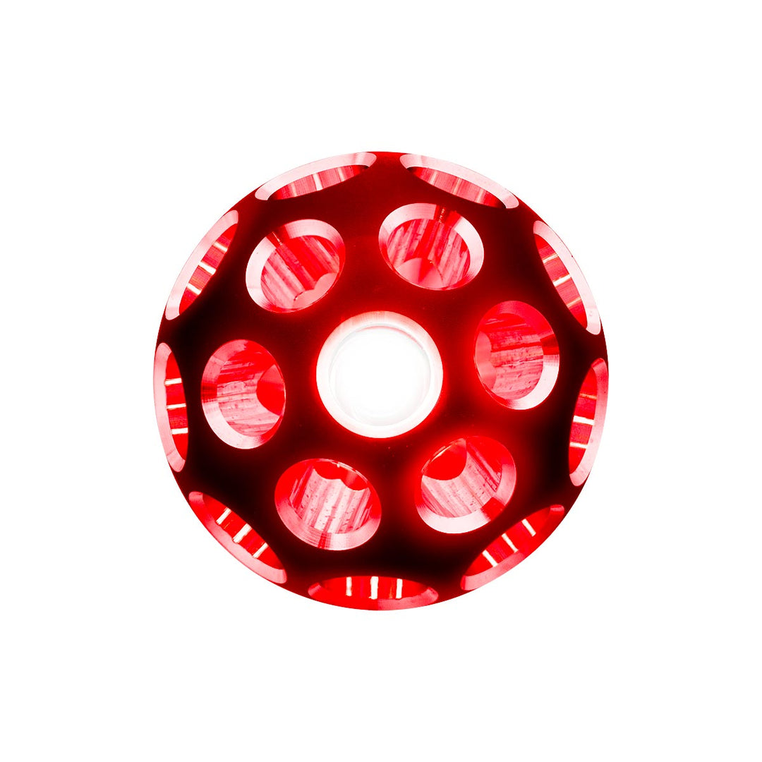 Thread-On Matte Black Phoenix Style Ball Gearshift Knob With LED 9/10 Speed Adapter - Red LED