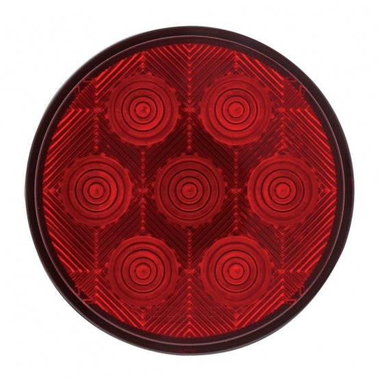 7 LED 4" Round Competition Series Light (Stop, Turn &amp; Tail) - Red LED/Red Lens (Bulk)