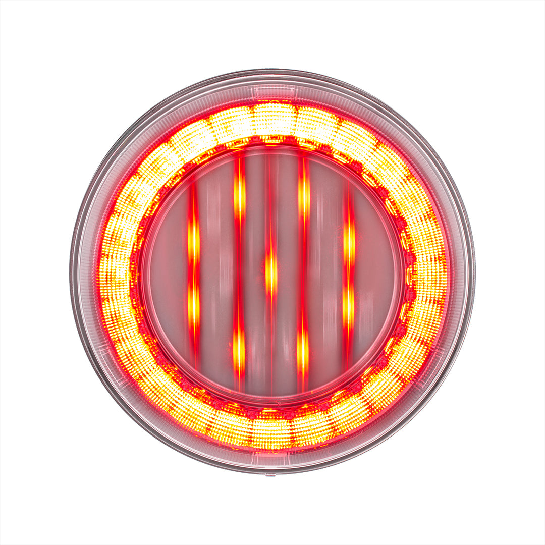 33 LED 4" Round Lumos Light X - Series (Stop, Turn &amp; Tail) - Red LED/Clear Lens