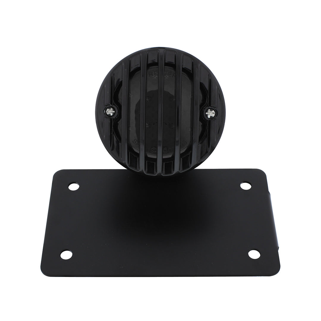 Motorcycle LED "Bobber" Style Horizontal Tail Light With Black Grille Bezel - Smoke Lens