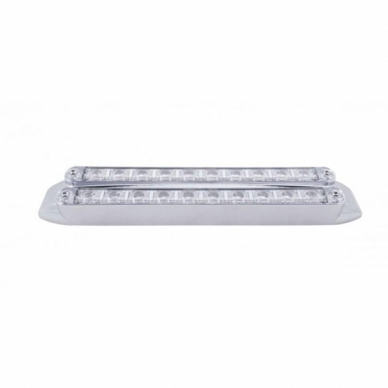 Dual 10 LED 9" Light Bars - Amber &amp; Red LED/Clear Lens
