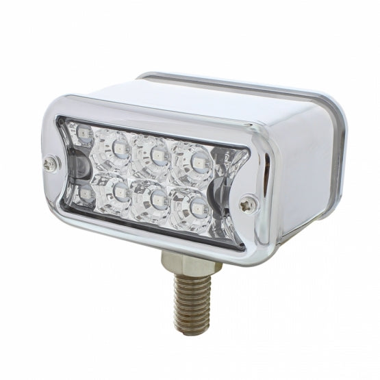 20 LED Dual Function Reflector Double Face Light With Bezel - T - Mount - Amber &amp; Red LED/Clear Lens