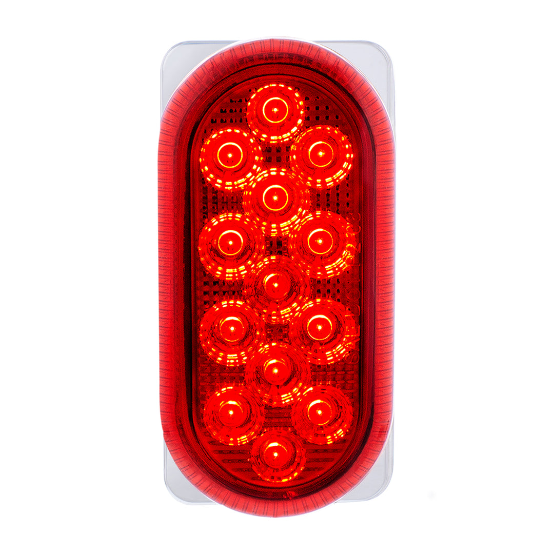 26 LED Dual Function Reflector Double Face Oval Light With Stainless Steel Bracket - Amber &amp; Red LED/Amber &amp; Red Lens