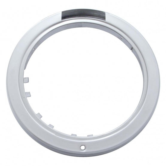 Stainless Steel Bullet Half Moon Headlight H4 With 10 Amber LED &amp; Dual Mode LED Signal - Clear Lens