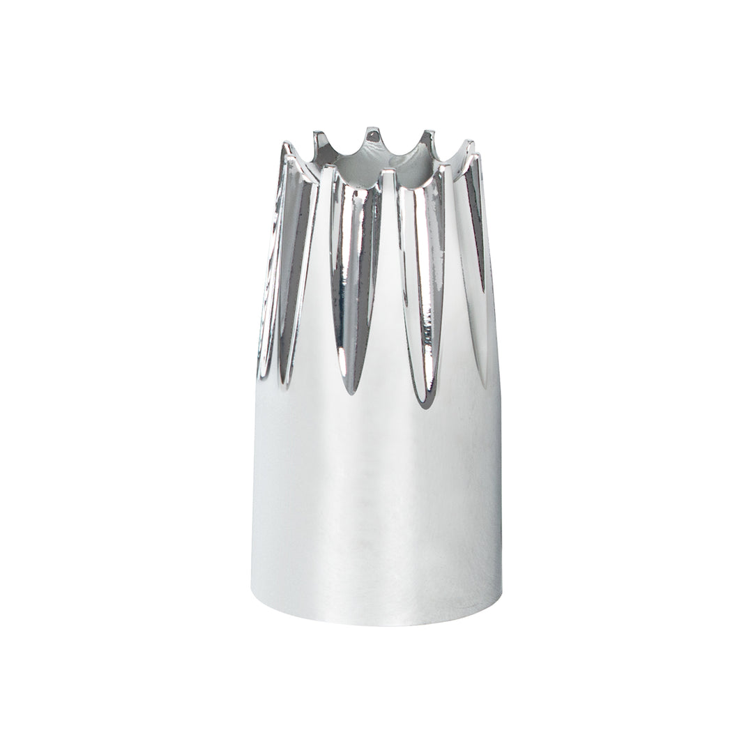 33mm x 3-3/4" Chrome Plastic Crown Nut Cover - Thread-On (Bulk)