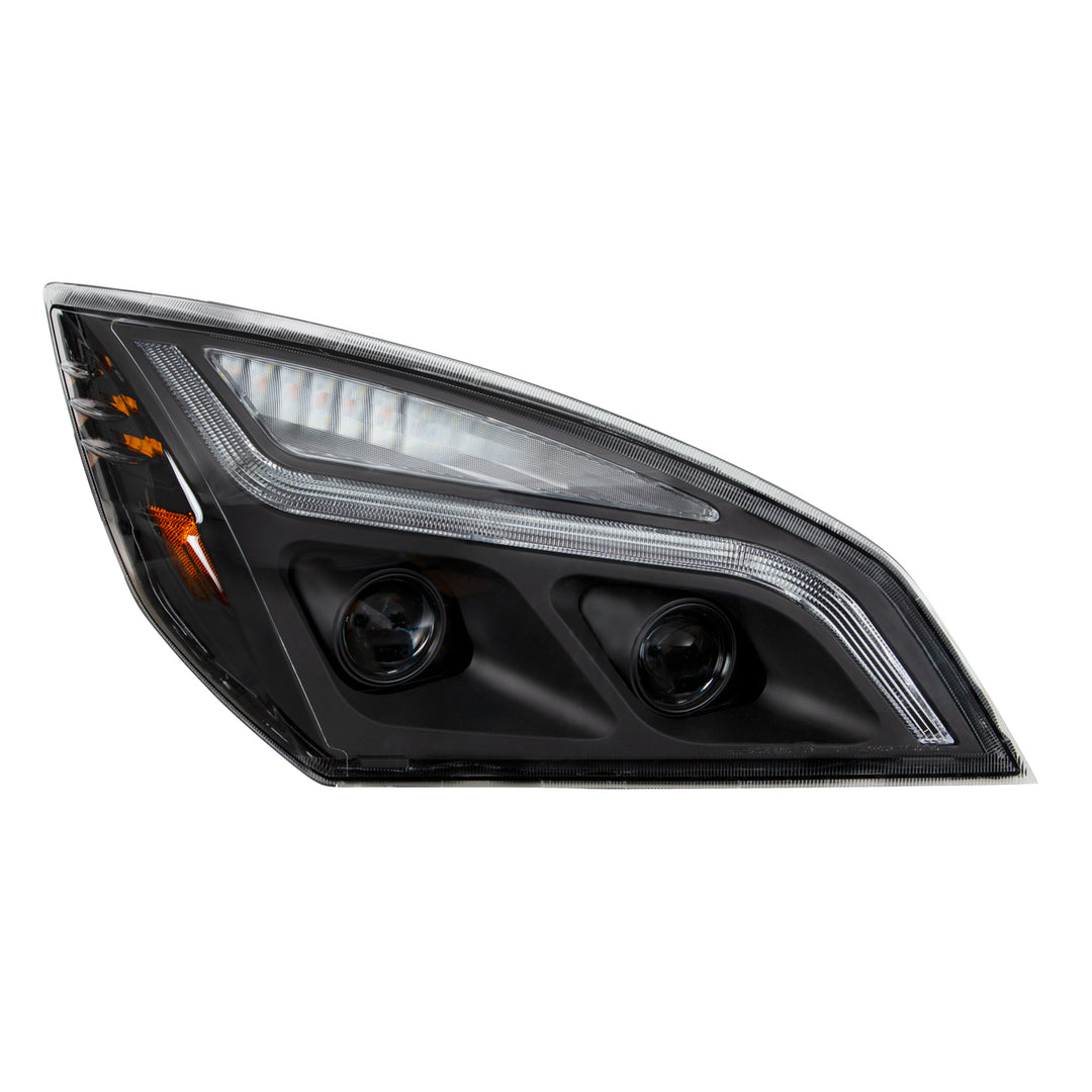 Black LED Projection Headlight With LED Position Light For 2018-2024 Freightliner Cascadia - Passenger