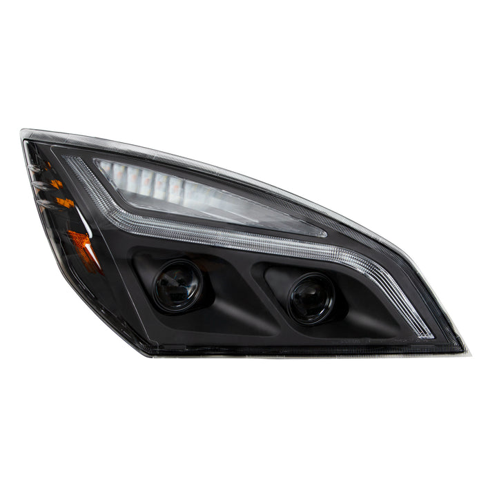 Black LED Projection Headlight With LED Position Light For 2018-2024 Freightliner Cascadia - Passenger