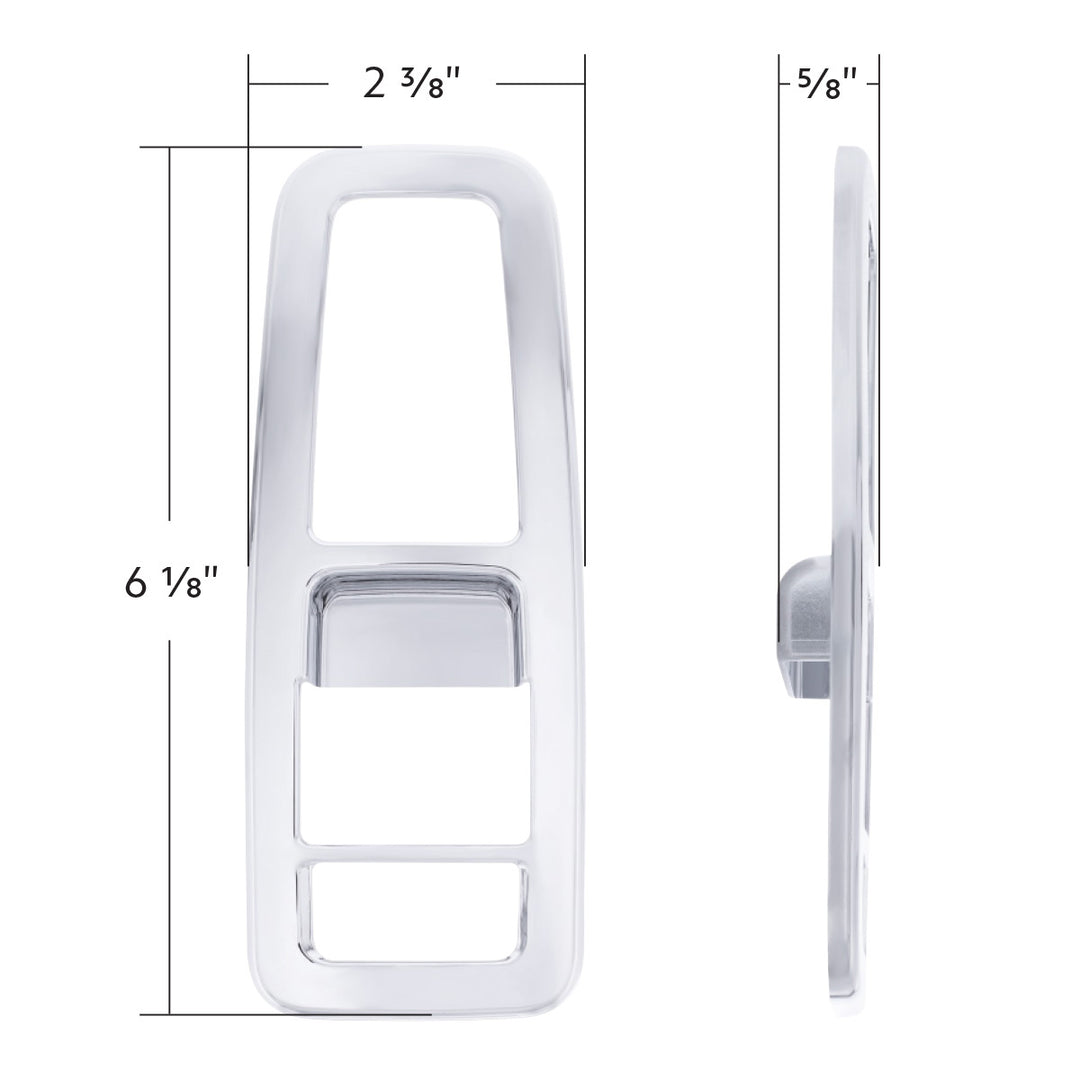 Chrome Plastic Door Switch Cover For 2013-2024 Kenworth T680 - Driver (With Power Mirrors)