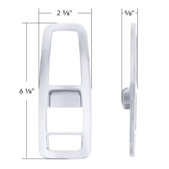 Chrome Plastic Door Switch Cover For 2013-2024 Kenworth T680 - Driver (With Power Mirrors)