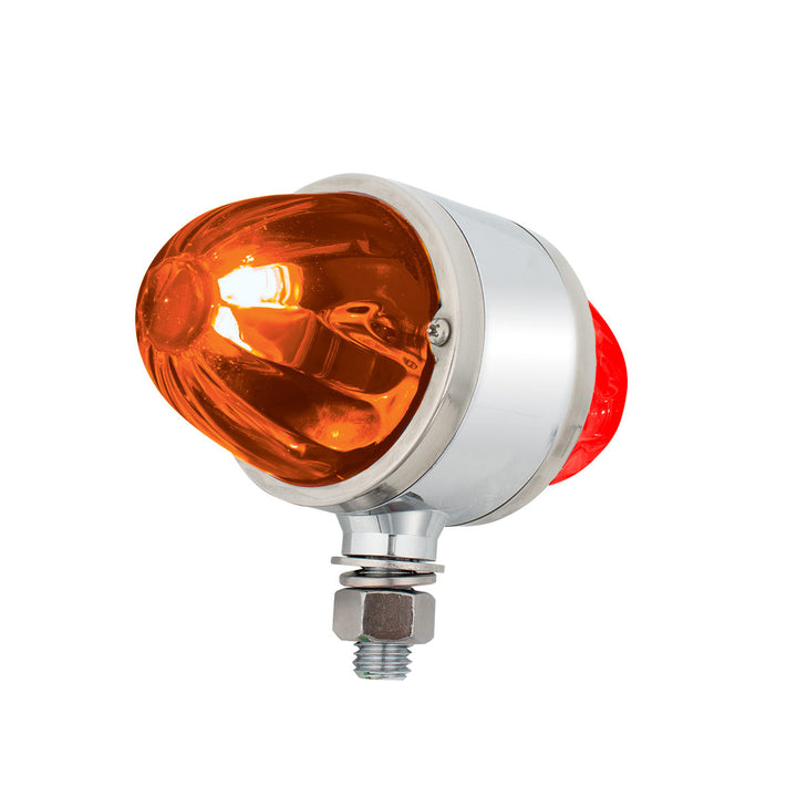 UltraBurst Chrome Double Face Glass Watermelon Light - Amber &amp; Red LED/Dark Amber &amp; Red Lens