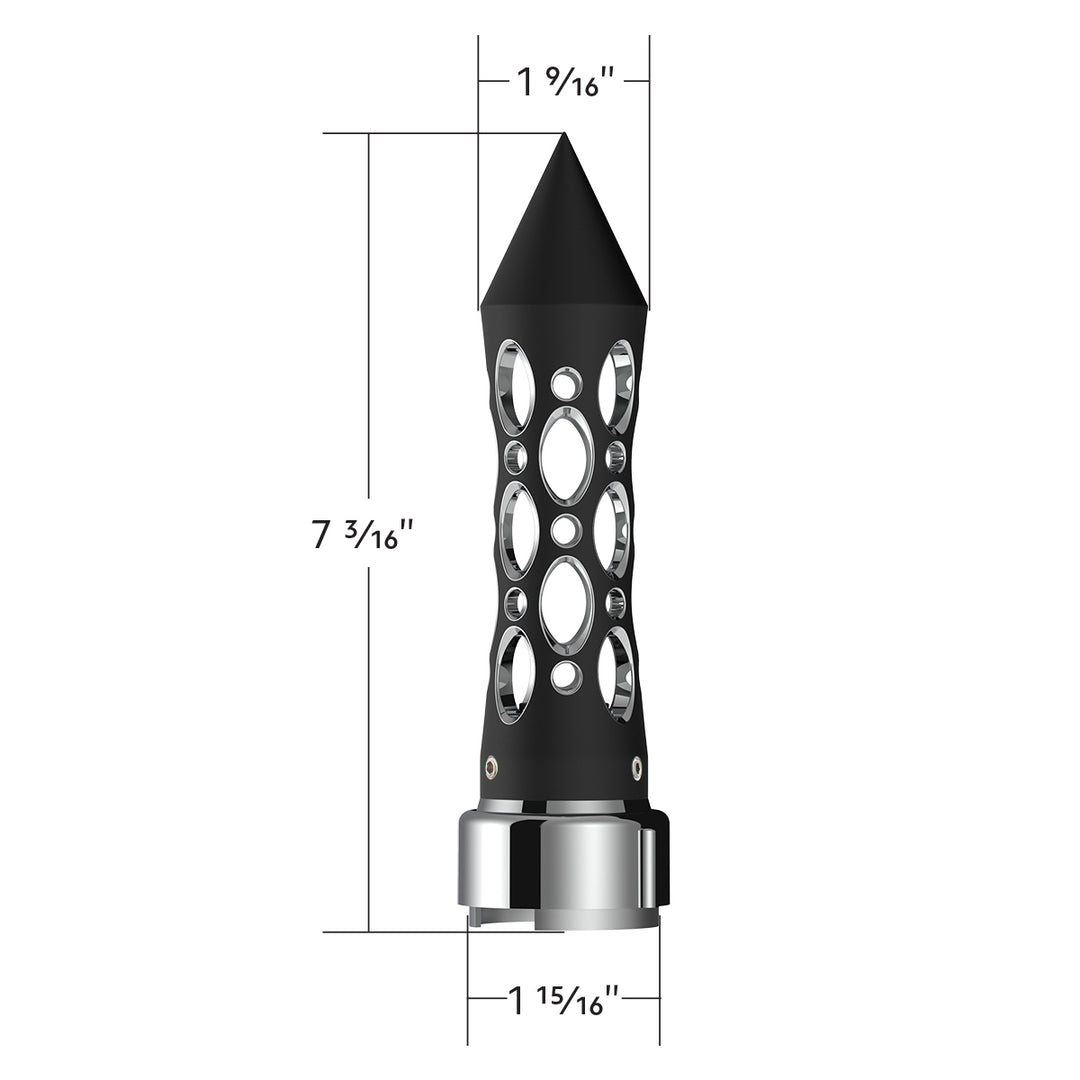 Thread-On Daytona Style Spike Gearshift Knob With LED 9/10 Speed Adapter - Black/Amber LED