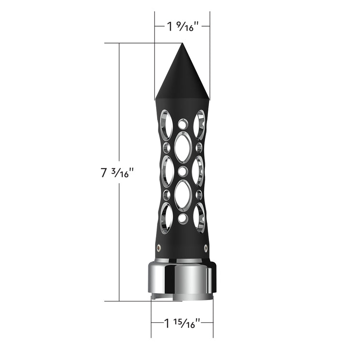 Thread-On Daytona Style Spike Gearshift Knob With LED 9/10 Speed Adapter - Black/Amber LED