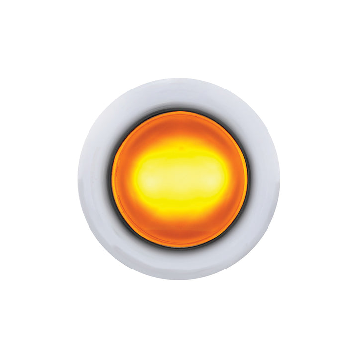 3 LED Dual Function 3/4" Mini Light (Clearance/Marker) With Faceted Crystal Lens - Amber LED/Amber Lens