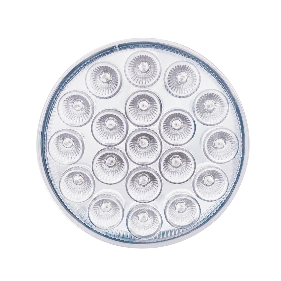 19 LED 4" Round Double Fury Light (Stop &amp; Turn) - Red &amp; Amber LED/Clear Lens