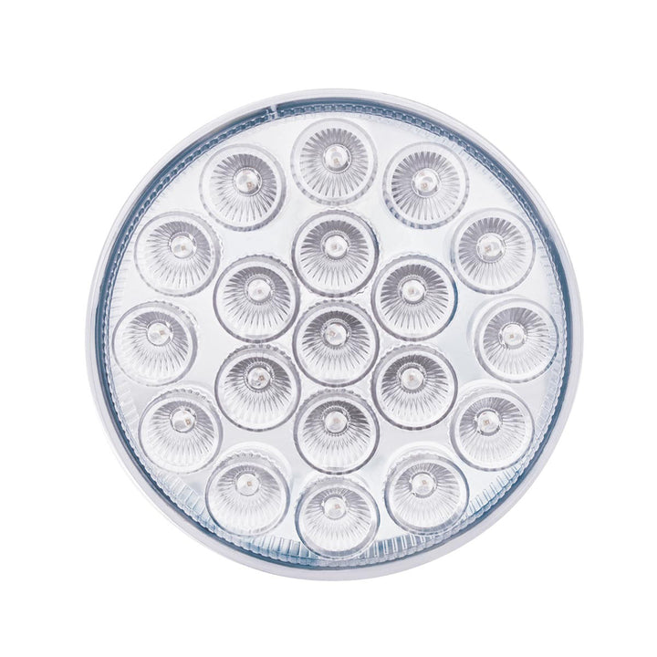 19 LED 4" Round Double Fury Light (Stop &amp; Turn) - Red &amp; Amber LED/Clear Lens
