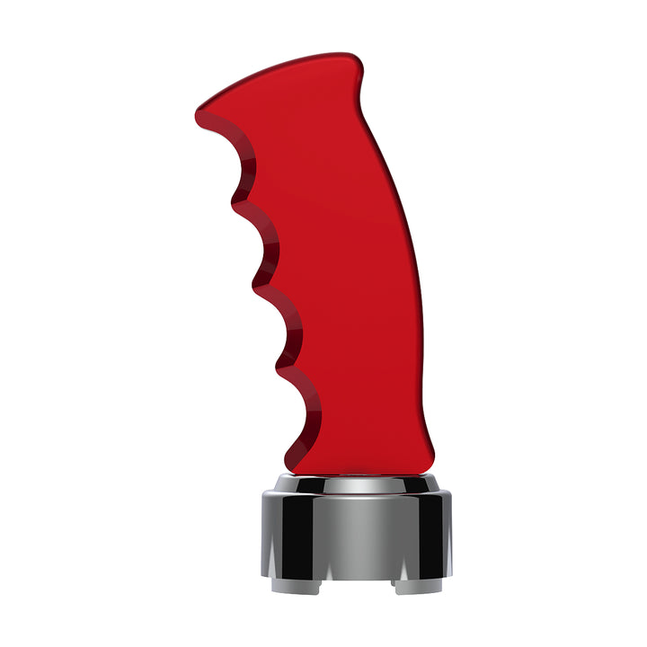 Thread-On Pistol Grip Gearshift Knob With Chrome 9/10 Speed Adapter - Candy Red
