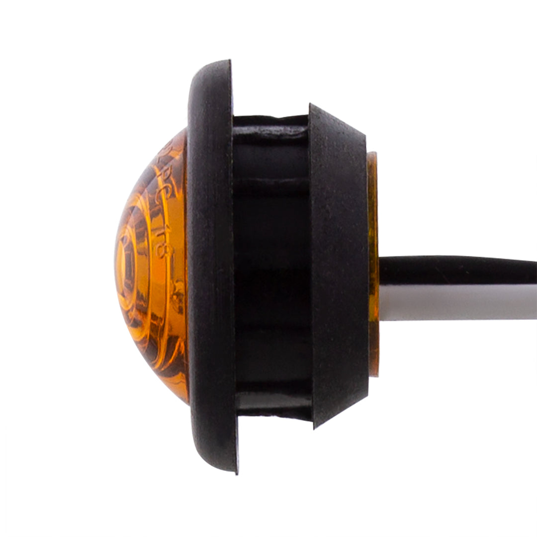 1 LED 3/4" Mini Clearance Light Amber LED With Amber Lens With Rubber Grommet (Bulk)