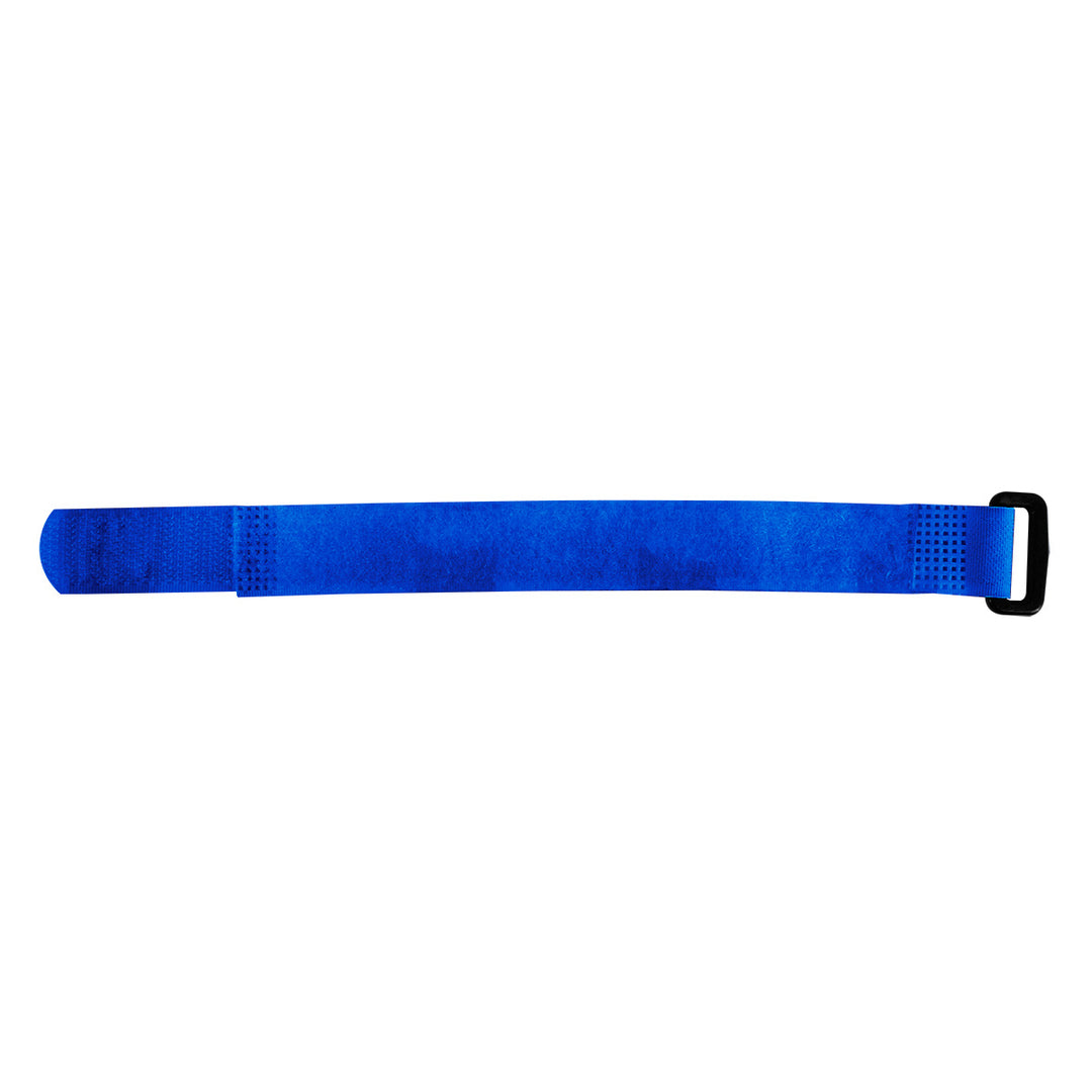 8" x 3/4" Blue Hook &amp; Loop Velcro Strip - Tie Fasteners with Buckle (8-Pack)
