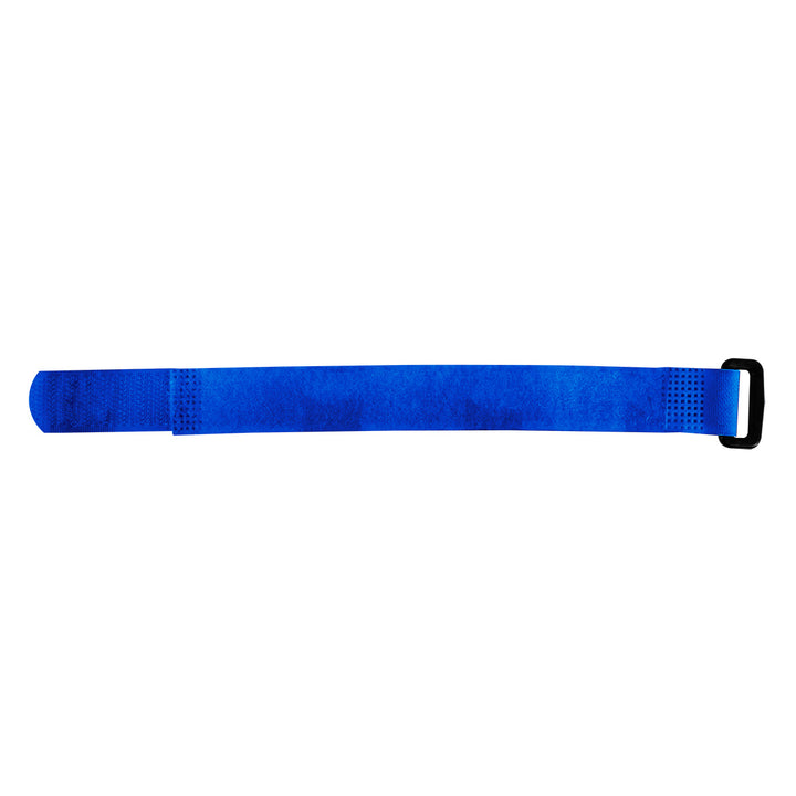 8" x 3/4" Blue Hook &amp; Loop Velcro Strip - Tie Fasteners with Buckle (8-Pack)