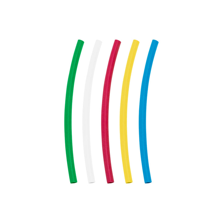 Assorted 3/16" Blue,Clear,Green,Red,Yellow Heat Shrink Tubing, 4" Long (10-Pack)