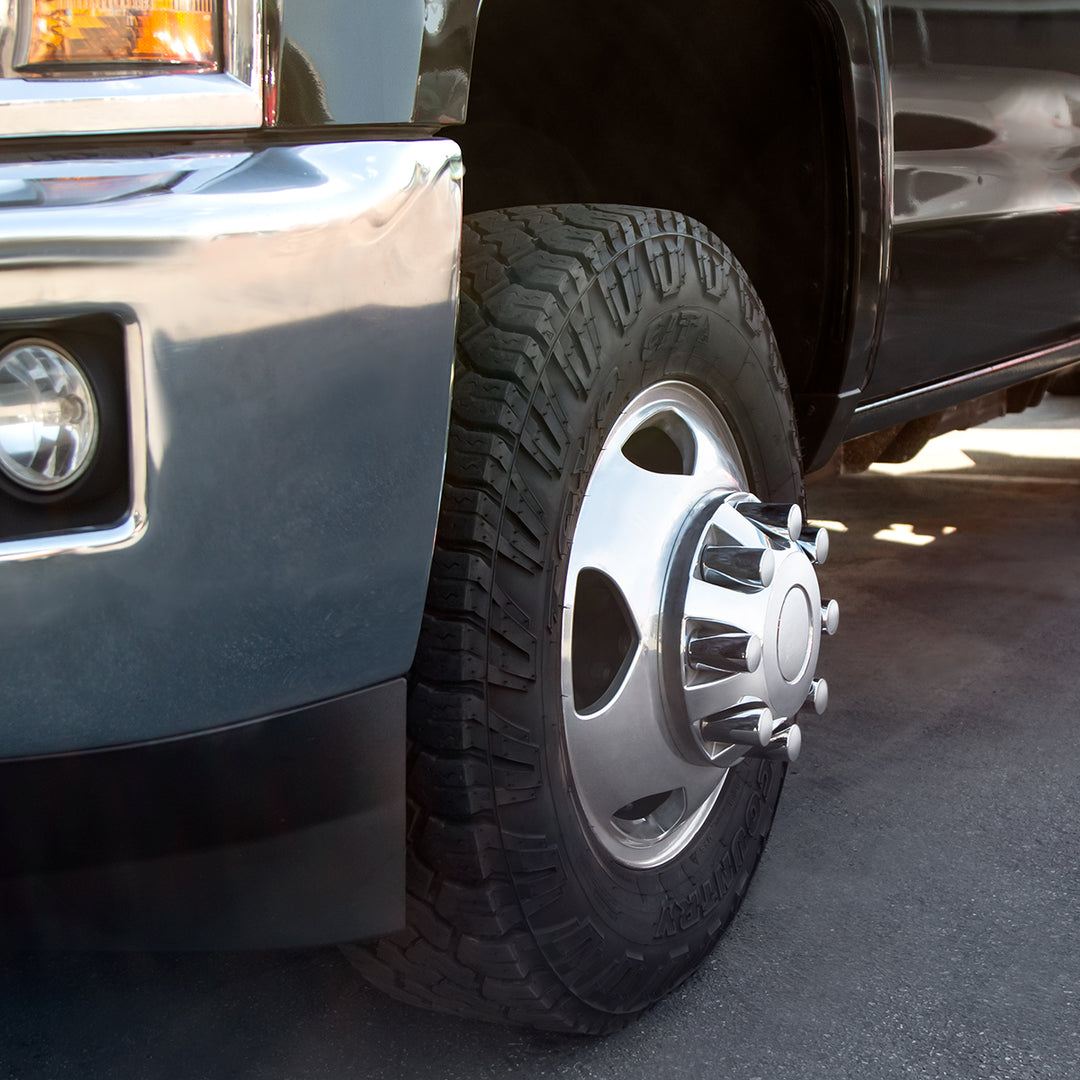 Chrome Cylinder Hubcap Nut Cover For 1999-2018 Chevy &amp; GMC 2500/3500 - Push-On (Color Box of 32)