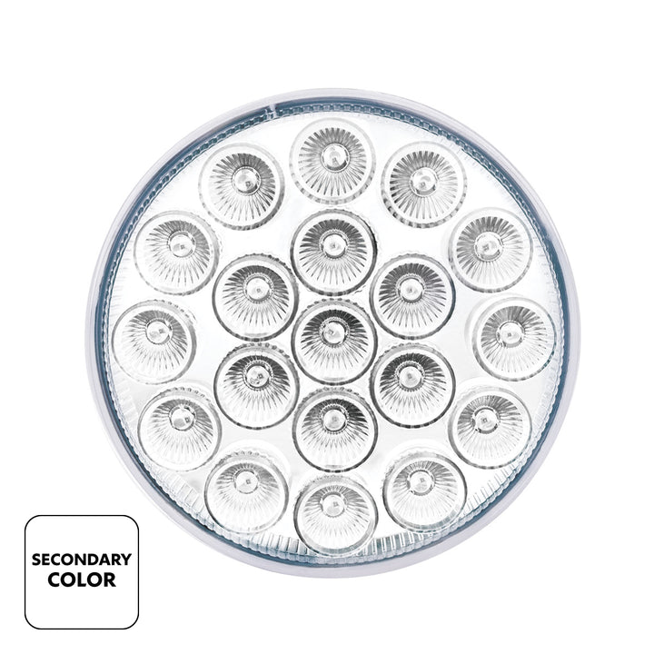 19 LED 4" Round Double Fury Light (Stop &amp; Turn) - Red &amp; White LED/Clear Lens