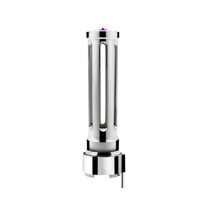 Thread-On Chrome Sonoma Style Gearshift Knob With LED 9/10 Speed Adapter - Purple Crystal/Purple LED
