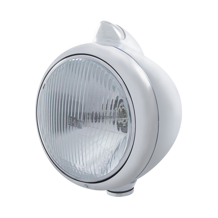 Stainless Steel Guide 682-C Headlight H4 &amp; Original Style LED Signal - Clear Lens