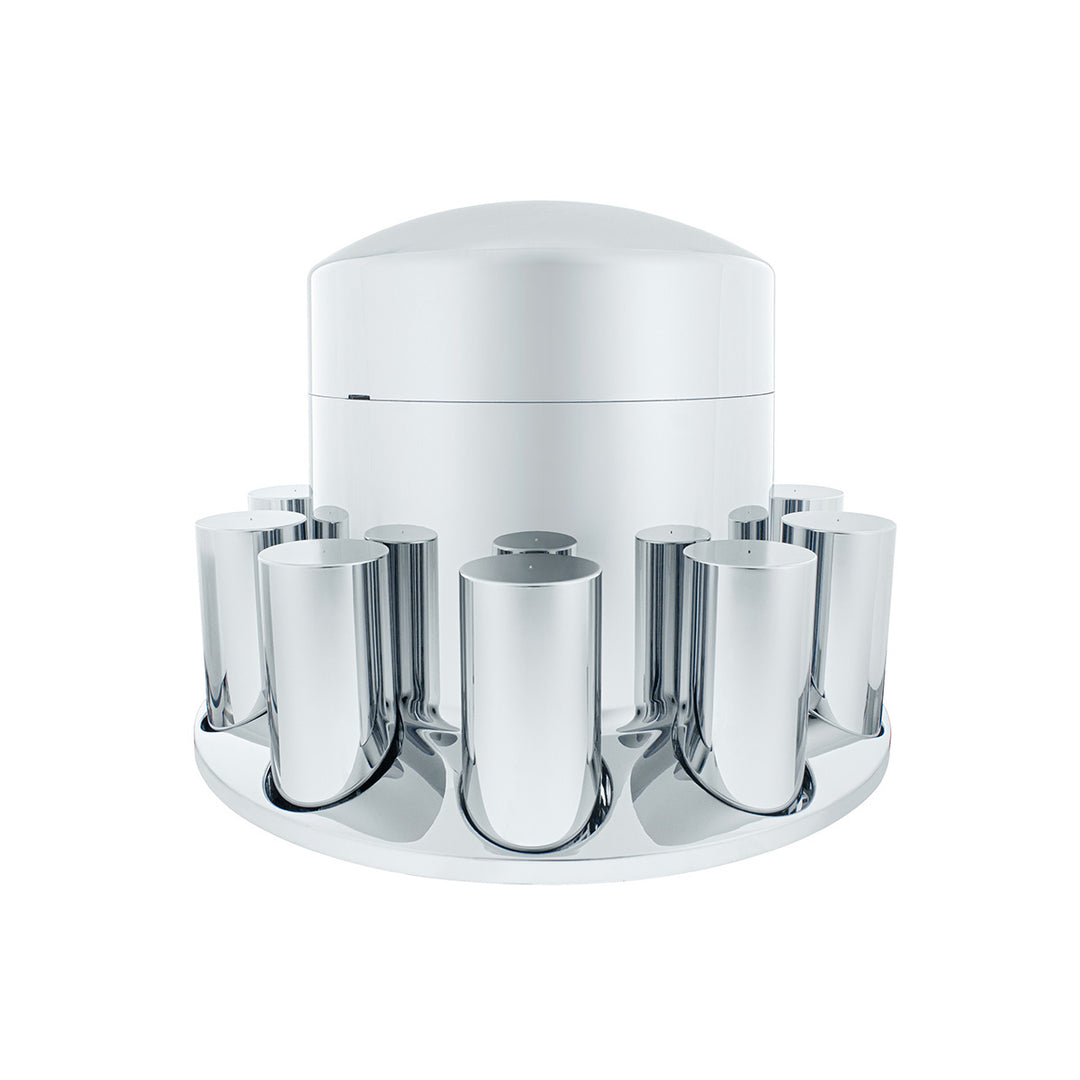 Chrome Plastic Extra Tall Rear Axle Cover With 33mm Thread-On Tall Cylinder Nut Covers