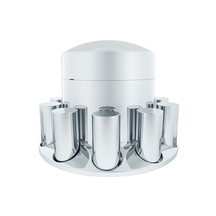 Chrome Plastic Extra Tall Rear Axle Cover With 33mm Thread-On Tall Cylinder Nut Covers
