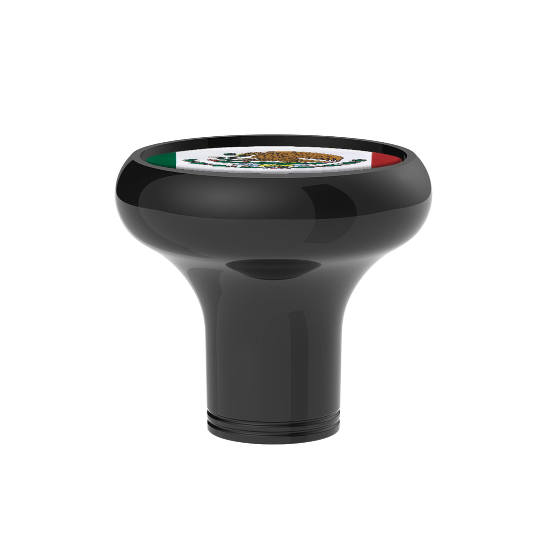 1/2" - 13 Thread-On Gearshift Knob With Mexico Flag Sticker - Black