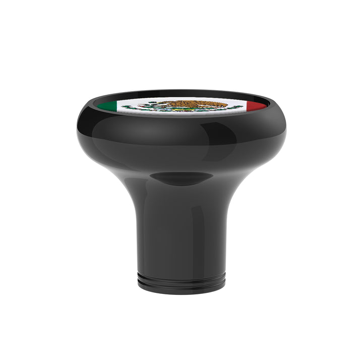 1/2" - 13 Thread-On Gearshift Knob With Mexico Flag Sticker - Black