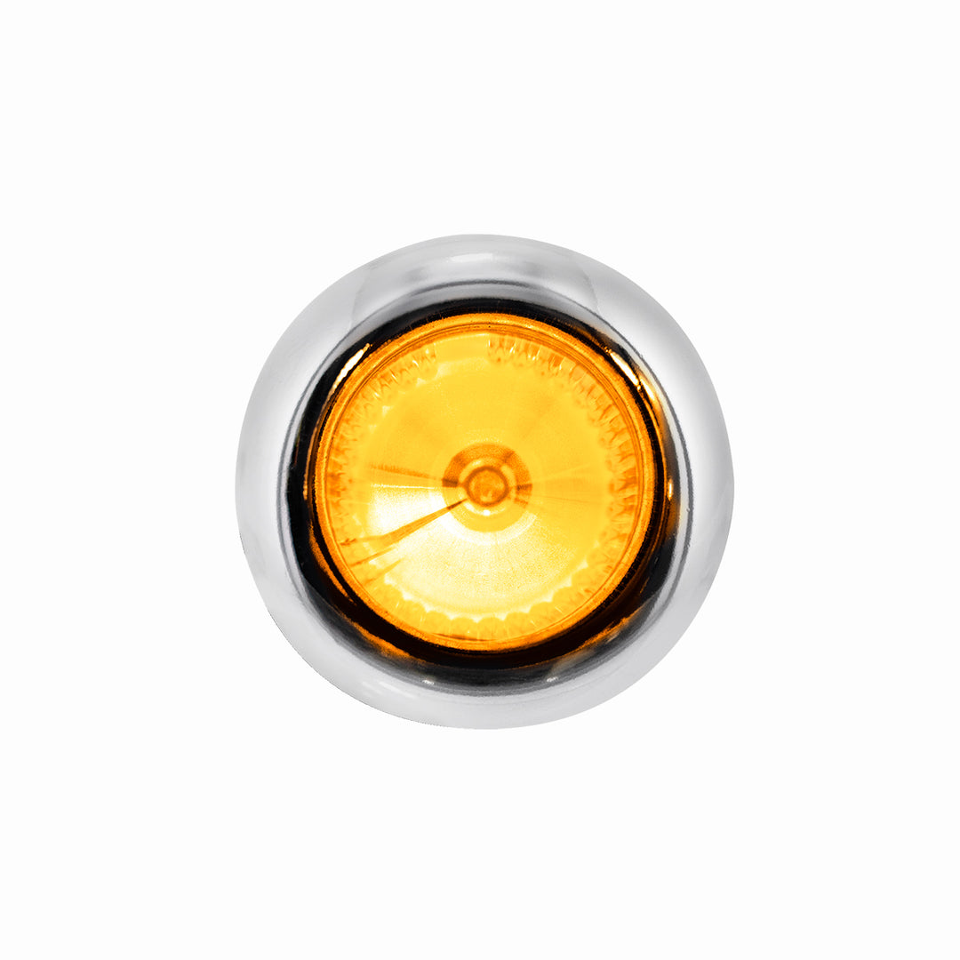 4 LED Dual Function 3/4" Mini Spike Light With Stainless Steel Bezel (Clearance/Marker) - Amber LED/Clear Lens