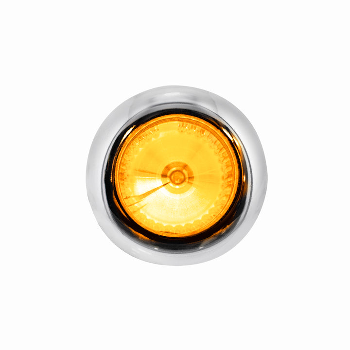 4 LED Dual Function 3/4" Mini Spike Light With Stainless Steel Bezel (Clearance/Marker) - Amber LED/Clear Lens