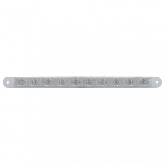 10 LED 9" Turn Signal Light Bar - Amber LED/Clear Lens (Bulk)