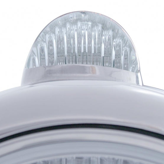 Stainless Steel Guide 682-C Style Headlight Crystal H4 &amp; LED Signal - Clear Lens