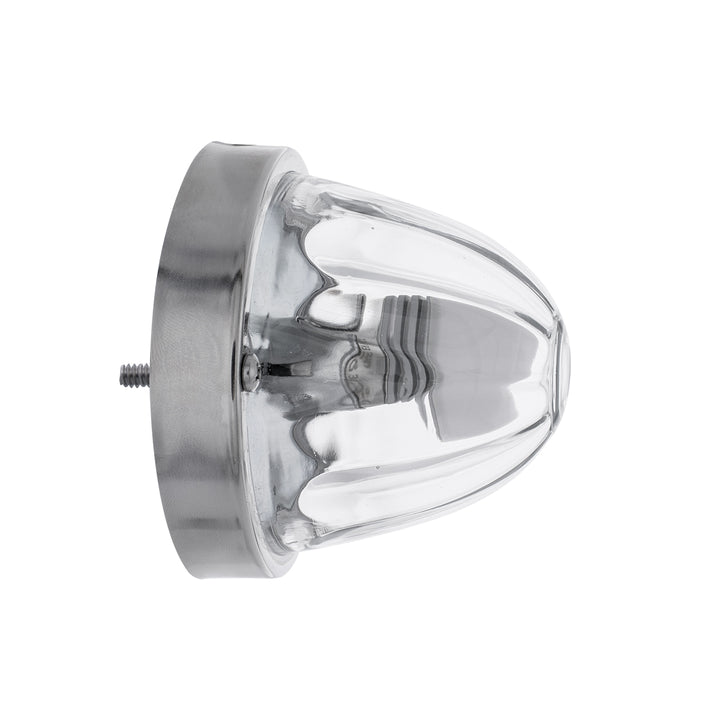 Dual Function Glass Watermelon Flush Mount Kit With LED Bulb - Amber LED/Clear Lens