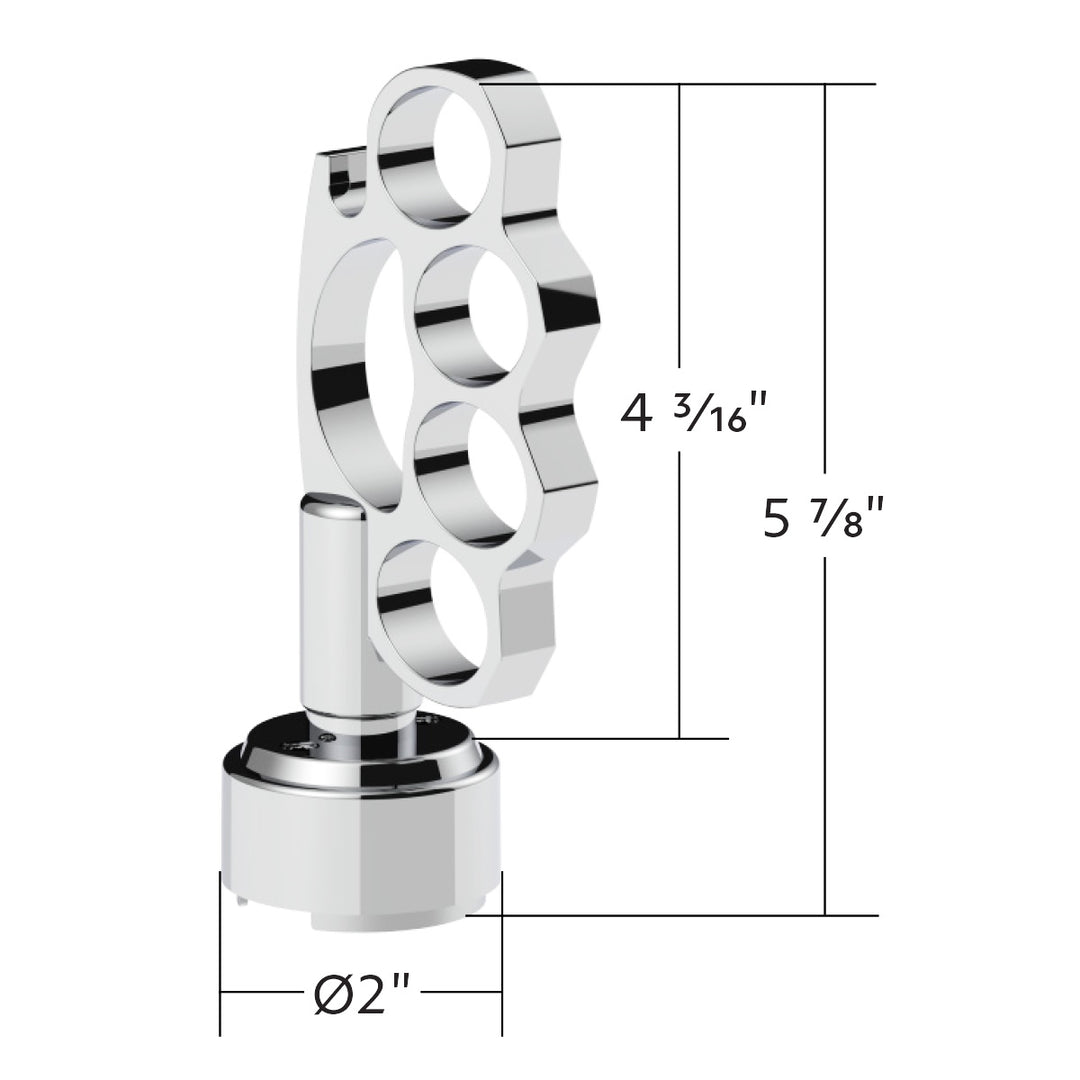 Thread-On Knuckle Gearshift Knob With Chrome 13/15/18 Speed Adapter - Chrome