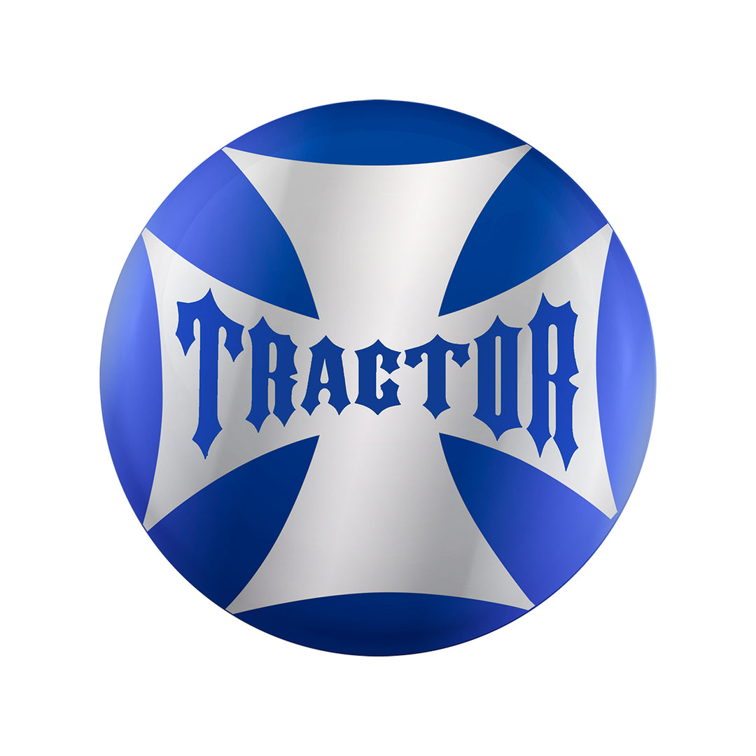 "Tractor" Maltese Cross Air Valve Knob Candy Color Sticker - Indigo Blue