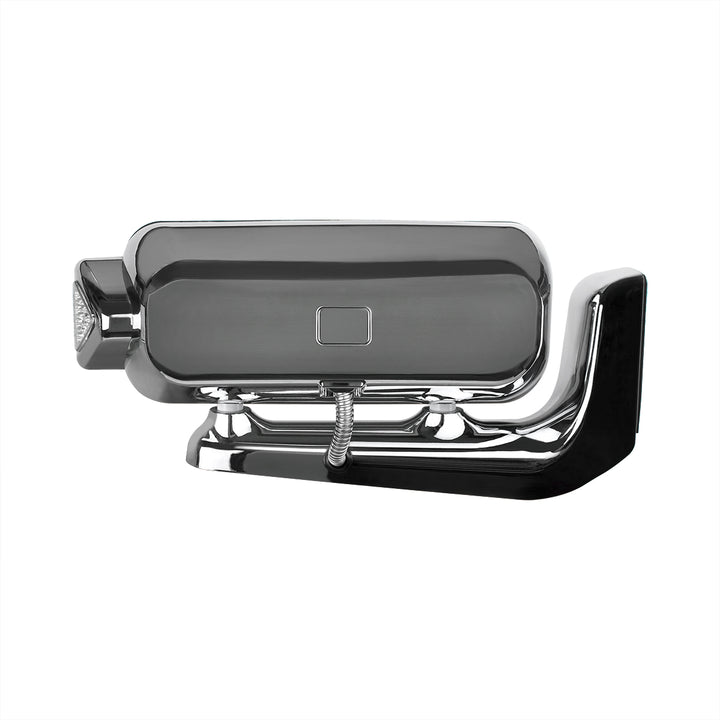 High Power LED Chrome Projection Headlight Assembly With Mounting Arm &amp; Turn Signal - Driver