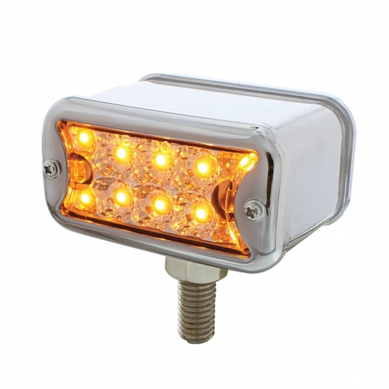20 LED Dual Function Reflector Double Face Light With Bezel - T - Mount - Amber &amp; Red LED/Clear Lens