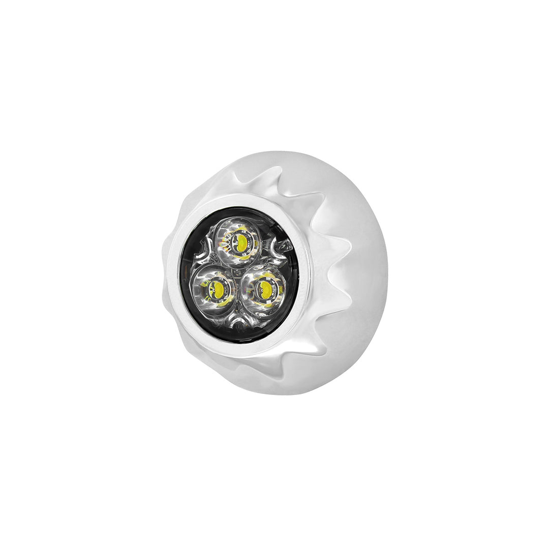 3 High Power LED 3/4" Mini Warning Light - White LED (Bulk)