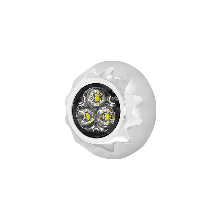 3 High Power LED 3/4" Mini Warning Light - White LED (Bulk)