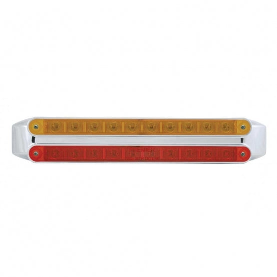 Dual 10 LED 9" Light Bars - Amber &amp; Red LED/Amber &amp; Red Lens
