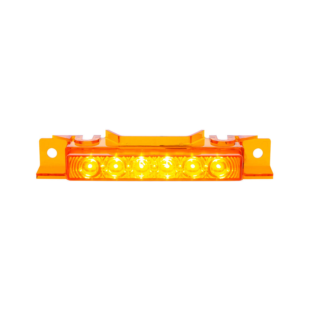 6 LED Competition Series Exterior Visor Light For 1996-2024 Volvo VNL - Amber LED/Amber Lens