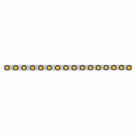 79-1/2" Stainless Steel Bumper Light Bracket With 16 x 7 LED 2" Reflector Light - Amber LED &amp; Lens