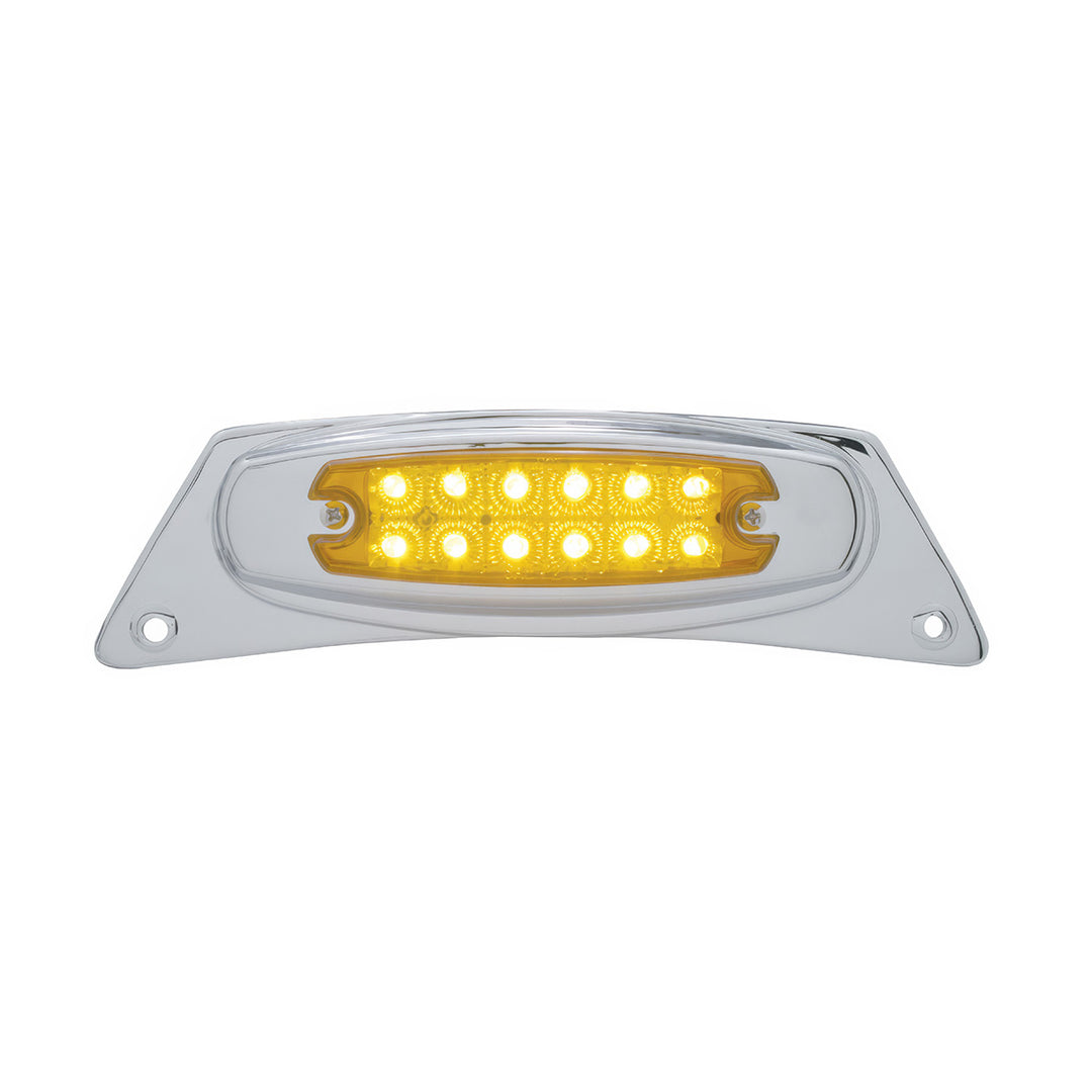 Chrome Fender Light Bracket With 12 LED Reflector Light - Amber LED/Amber Lens